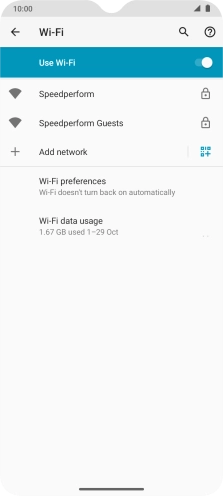 Press the required Wi-Fi network.