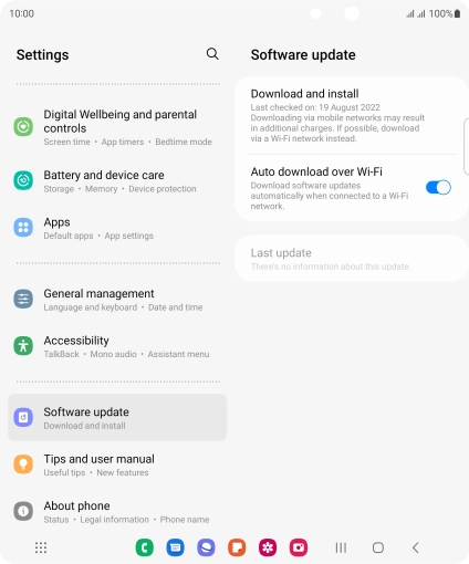 Press Download and install. If a new software version is available, it's displayed. Follow the instructions on the screen to update the phone software.
