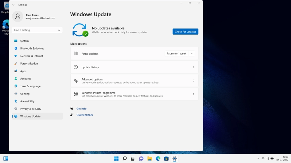 Click Check for updates. If a new software version is available, it's displayed. Follow the instructions on the screen to update the laptop software.