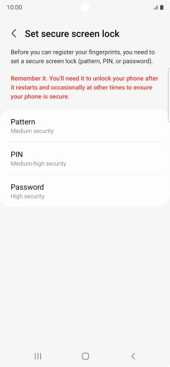 Press the required phone lock code and follow the instructions on the screen to create an additional phone lock code.