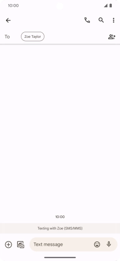 Press the text input field and write the text for your SMS.