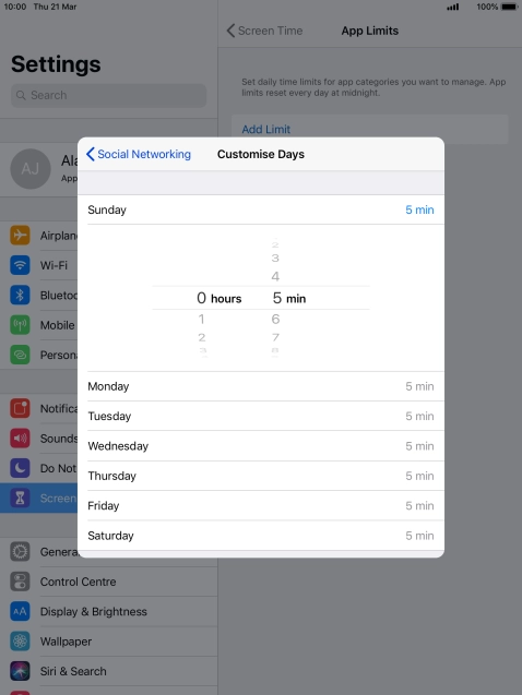 Select the required period.