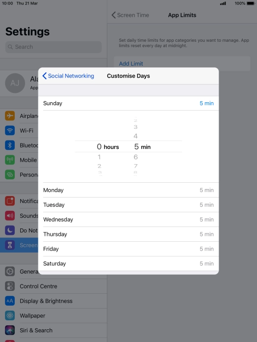 Select the required period.