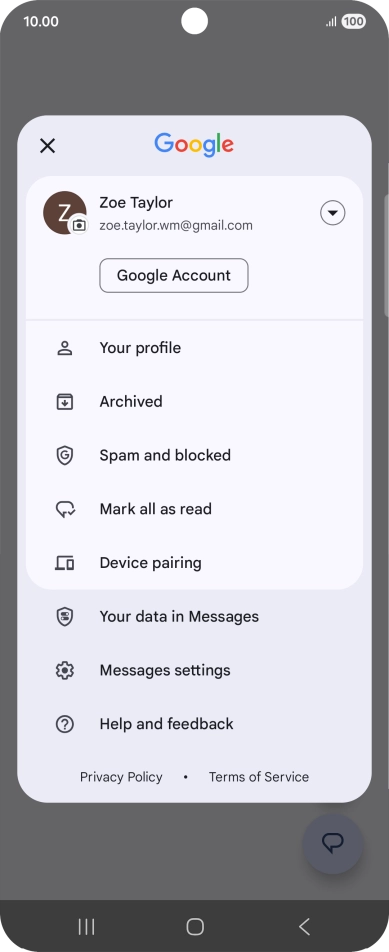 Press Messages settings.
