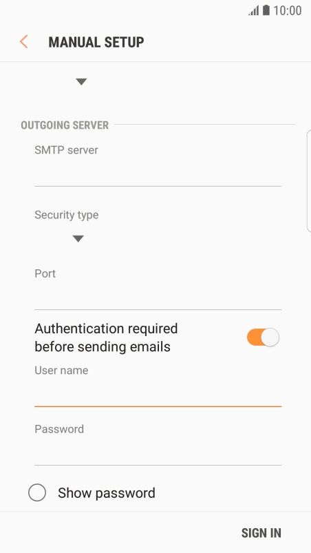 Press the field below 
