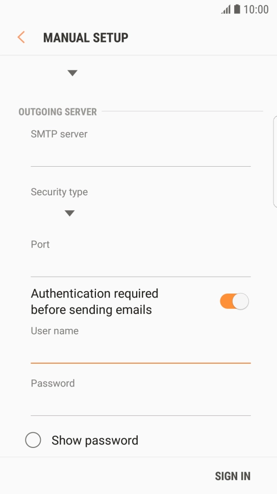 Press the field below 