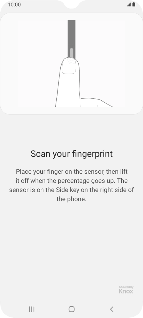 Follow the instructions on the screen to create the phone lock code using your fingerprint.