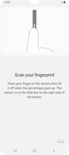 Follow the instructions on the screen to create the phone lock code using your fingerprint.