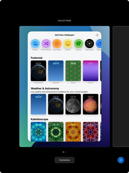 Press the required category and follow the instructions on the screen to select the required background image.