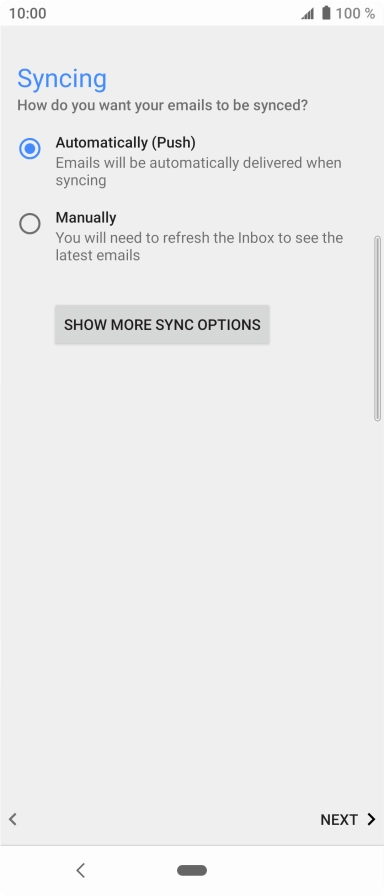 Press SHOW MORE SYNC OPTIONS.