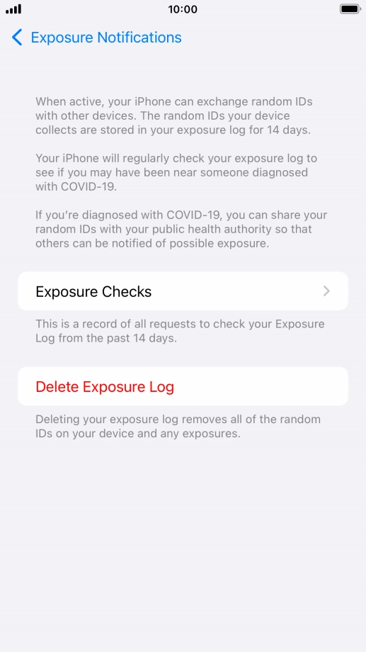 Press Delete Exposure Log.