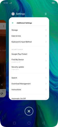 To end one running application, slide your finger upwards on the required application.