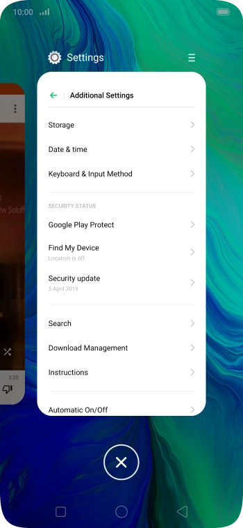 To end one running application, slide your finger upwards on the required application.