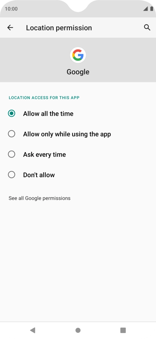 Press the required setting to turn the function on or off.