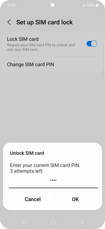 Key in your PIN and press OK. The default PIN is 1111.