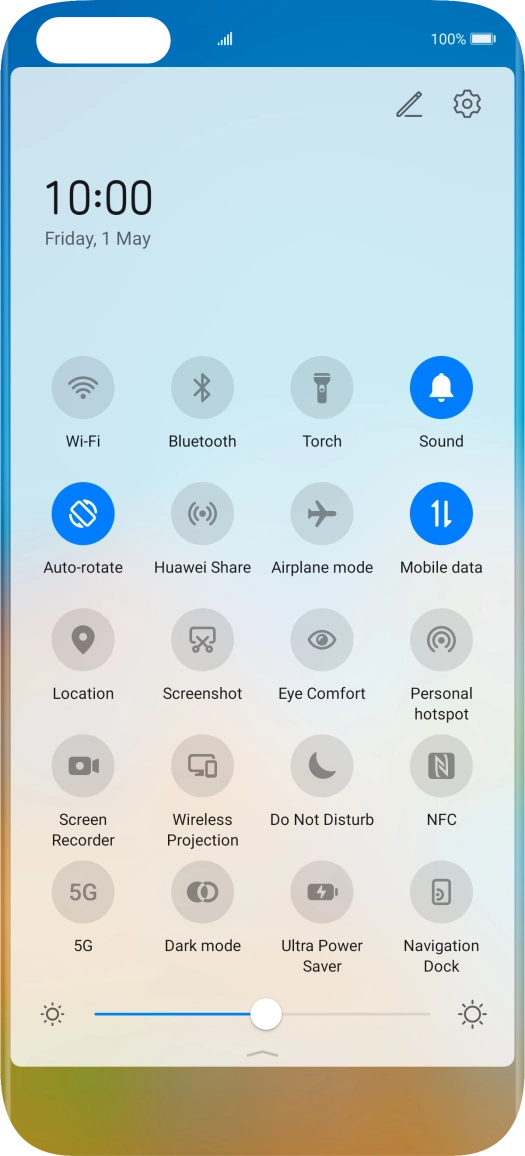 Press the sound mode icon the necessary number of times to turn silent mode on or off.