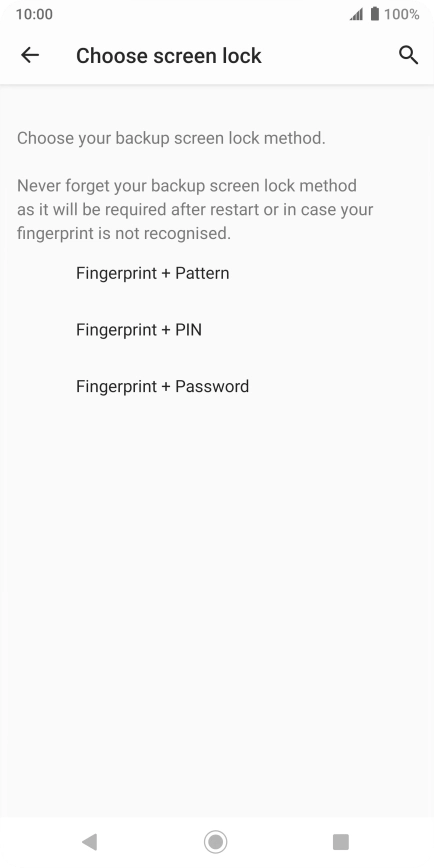 Press the required phone lock code and follow the instructions on the screen to create an additional phone lock code.