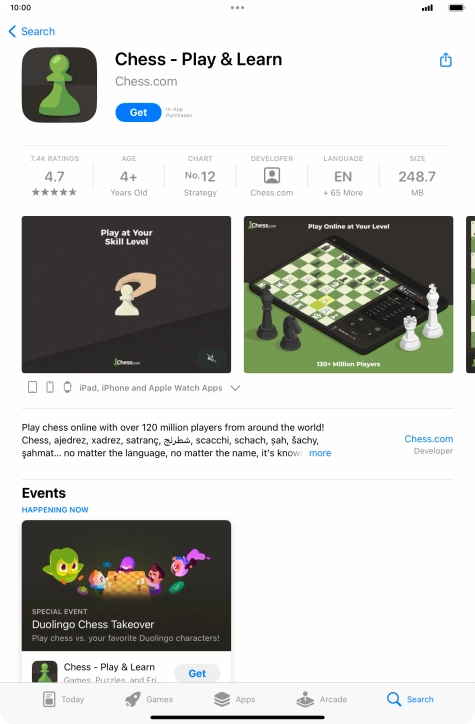 Press Get and follow the instructions on the screen to install the app.