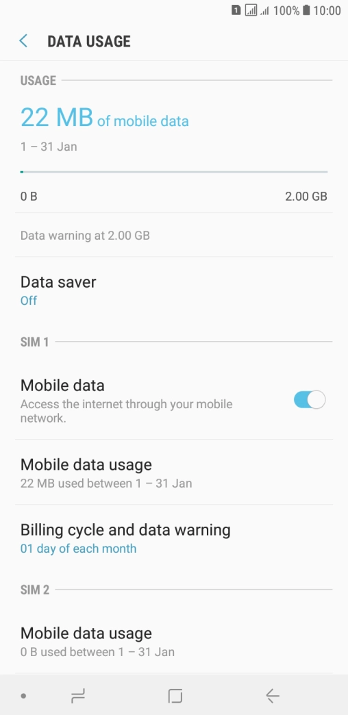 The total data usage is displayed.