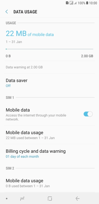 The total data usage is displayed.