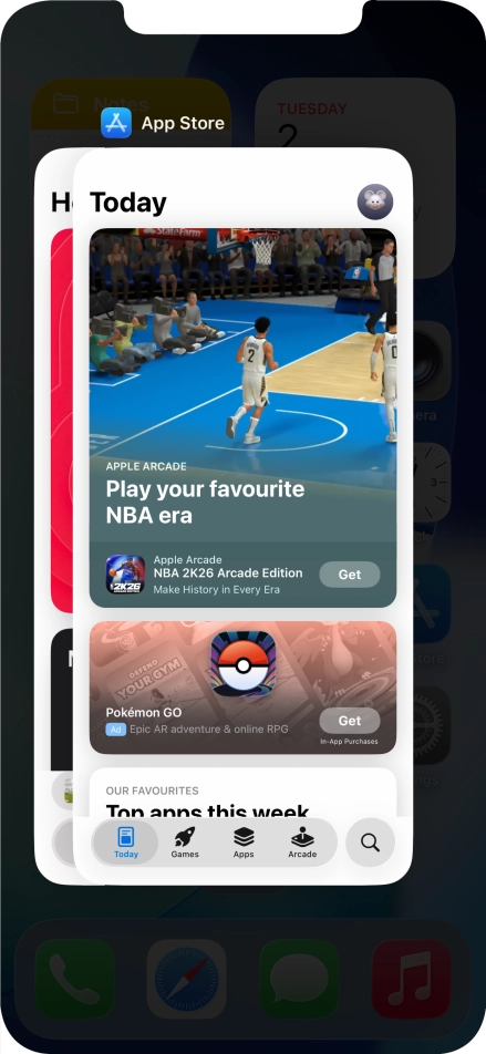 Slide upwards on the required application to end it.