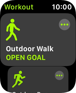 Press the required training activity to start it.