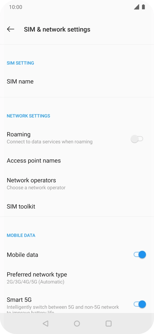 Press Access point names.