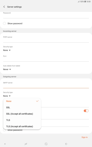 Press None to turn off the function.