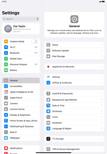 Press Personal Hotspot.