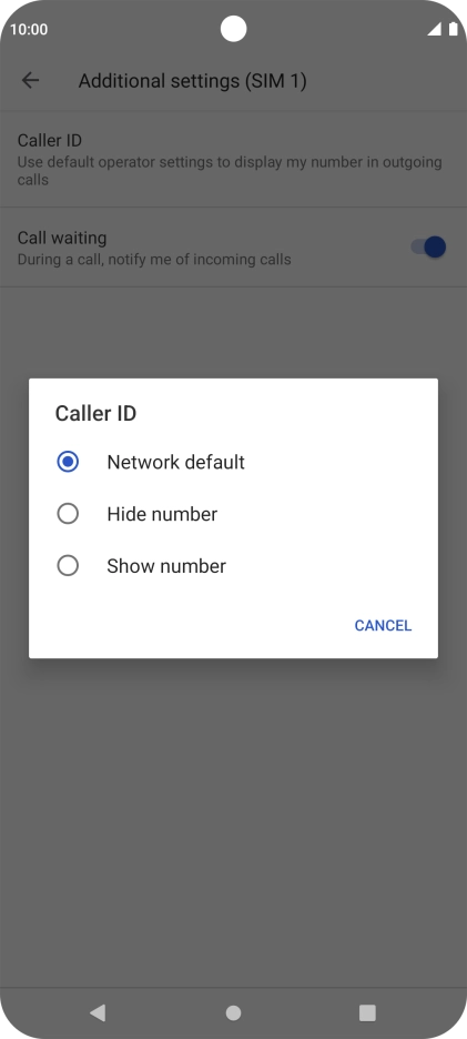 Press Show number to turn on caller identification.