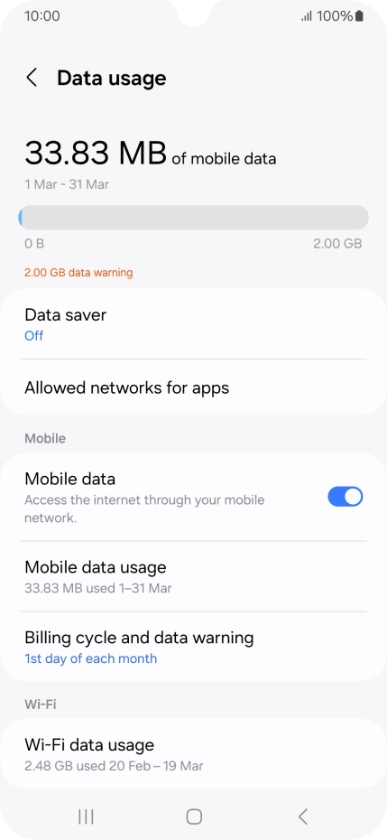 The total data usage is displayed.