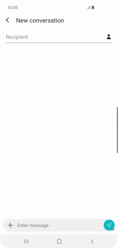 Press the search field and key in the first letters of the recipient's name.