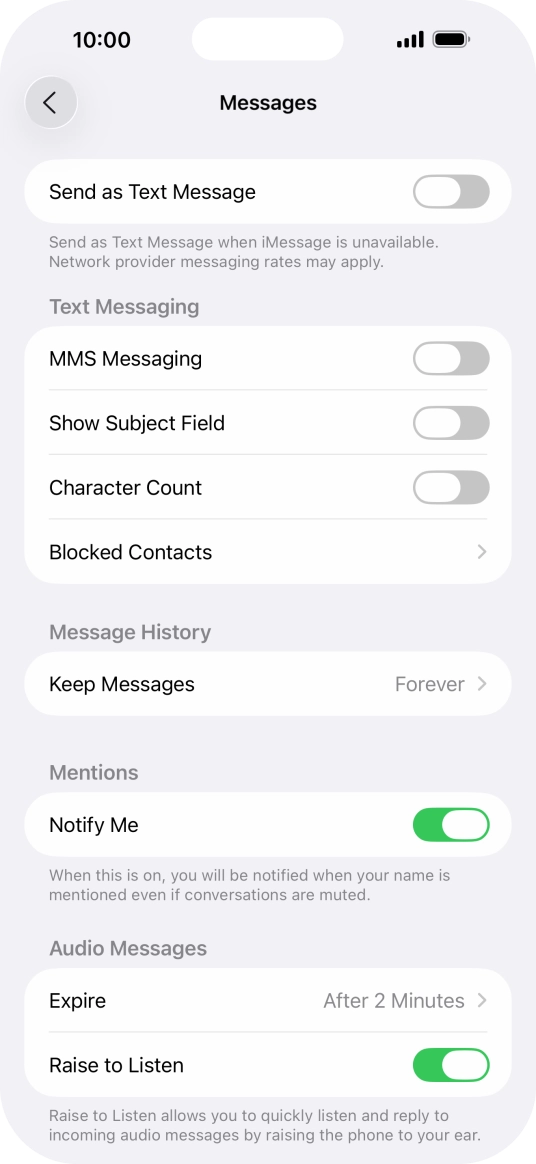 Press the indicator next to 