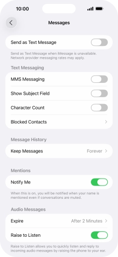 Press the indicator next to 