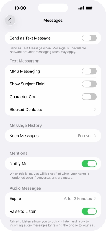 Press the indicator next to 