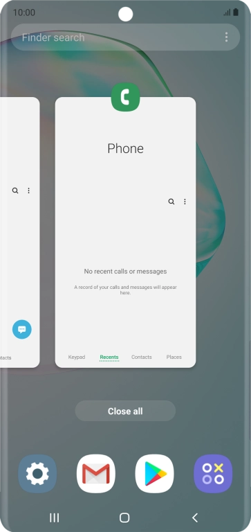 To end one running application, slide your finger upwards on the required application.