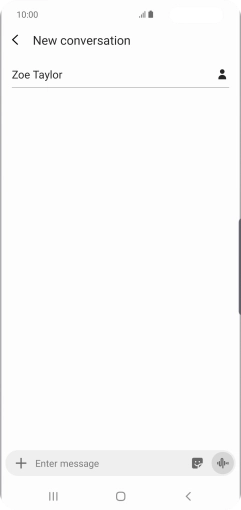 Press the text input field and write the text for your MMS.