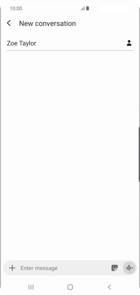 Press the text input field and write the text for your SMS.