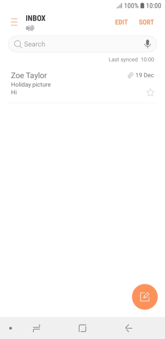 Slide your finger right starting from the left side of the screen.