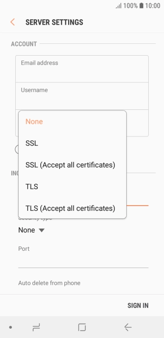 Press None to turn off the function.