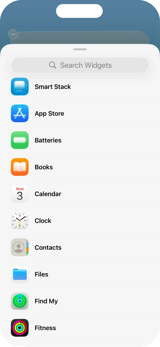 Press the required widget.