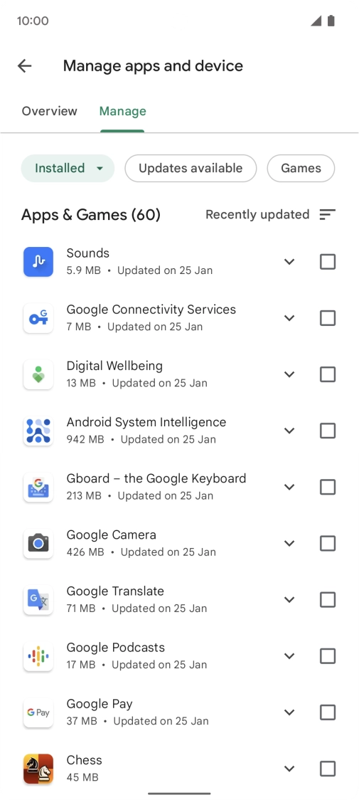 Press the required app.