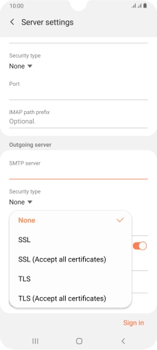 Press None to turn off the function.