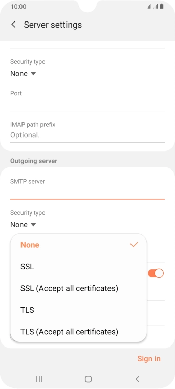 Press None to turn off the function.