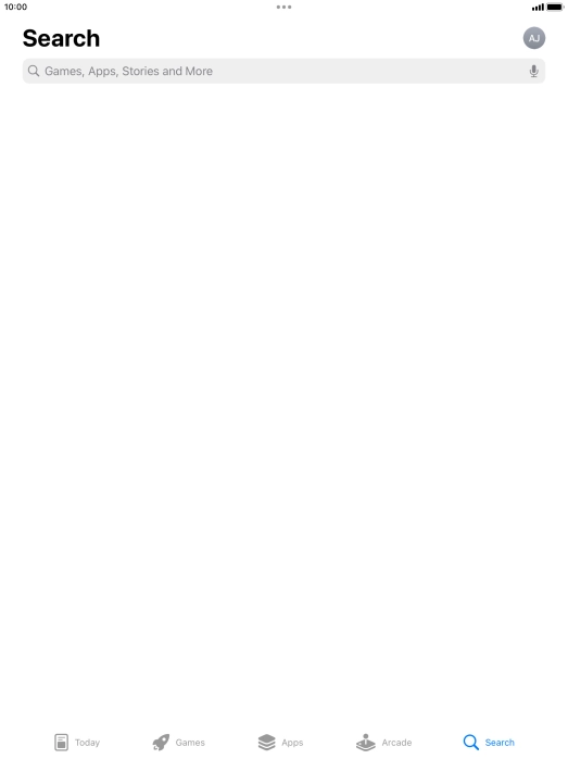 Press the search field.