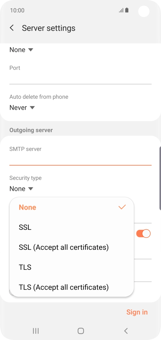 Press None to turn off the function.