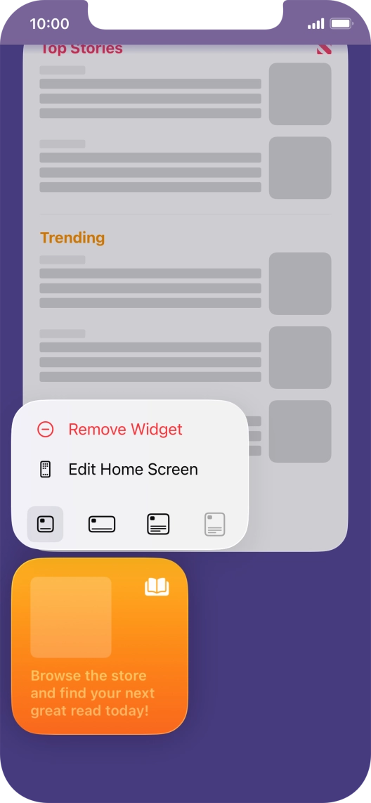 Press Remove Widget.