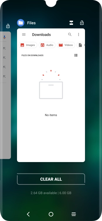 To end one running application, slide your finger upwards on the required application.