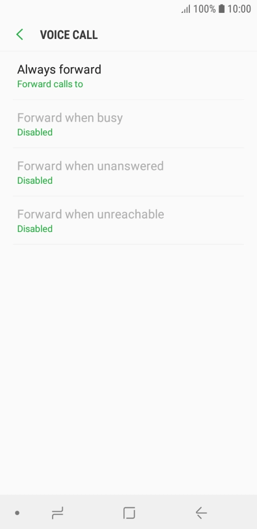 Press the required divert type.