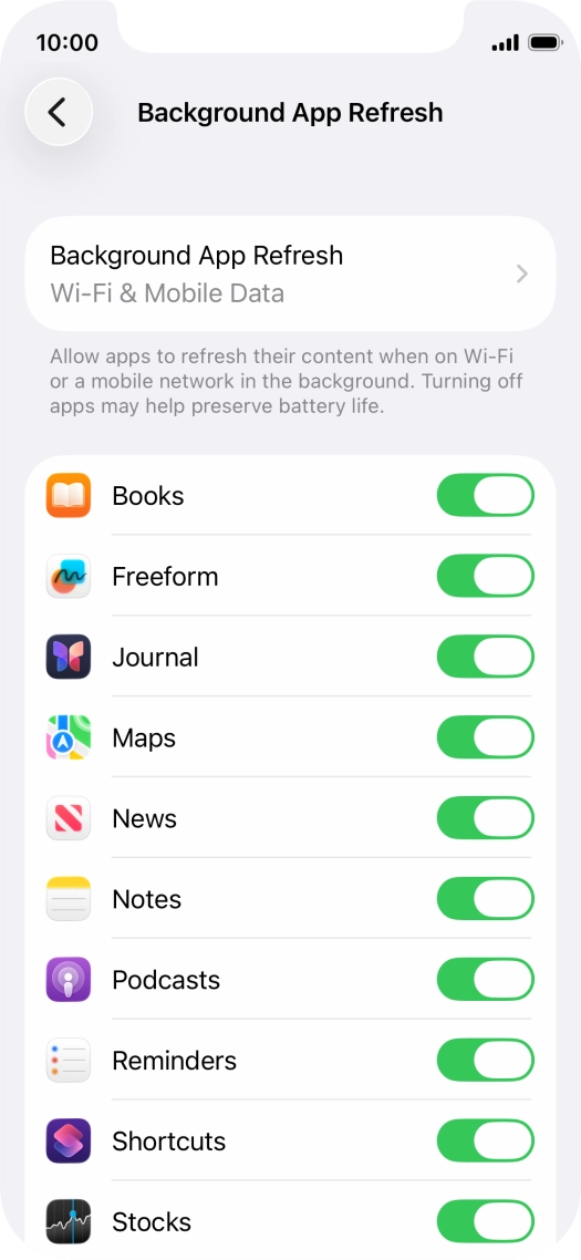 Press Background App Refresh.